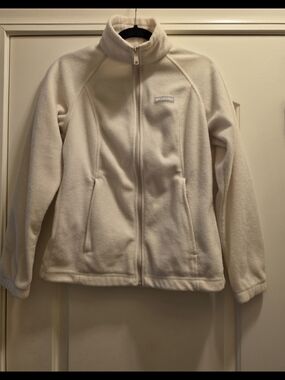 Columbia Off White Full-Zip Fleece Jacket, Women's